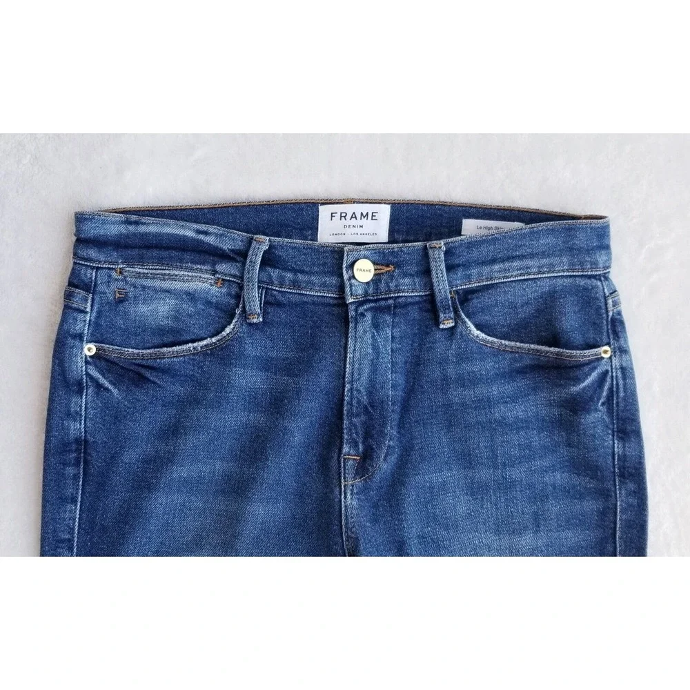 FRAME DENIM "le high skinny stretch" raw distressed anthropologie jeans $238 28 - Picture 3 of 11
